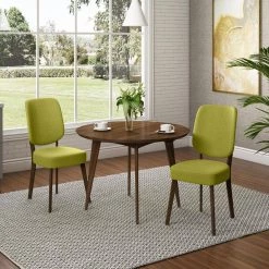 Lockwood Kiwi Green Linen Armless Side Chair (Set of 2) by Handy Living -Jennifer Taylor Home Store kiwi green linen handy living dining chairs a179874 31 1000