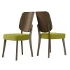 McClard Kiwi Green Linen Seat and Walnut Finished Back Armless Side Chair (Set of 2) by Handy Living