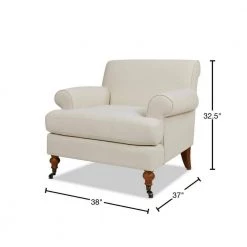 Alana 38 in. Light Beige Linen Lawson Accent Arm Chair by Jennifer Taylor -Jennifer Taylor Home Store light beige linen jennifer taylor accent chairs 63360 1 mlb 40 1000