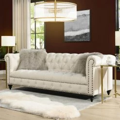 Alto 88 in. Light Beige Linen 3-Seat Tufted Chesterfield Sofa by Jennifer Taylor 17 Alto 88 in. Light Beige Linen 3-Seat Tufted Chesterfield Sofa by Jennifer Taylor -Jennifer Taylor Home Store light beige linen jennifer taylor sofas couches 63022 3 mlb 31 1000