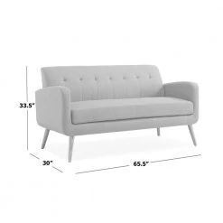 Kingston Light Blue Linen Mid Century Modern Sofa with Natural Legs by Handy Living -Jennifer Taylor Home Store light blue fabric with natural legs handy living sofas couches kst sx sln52 nt 77 1000
