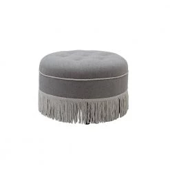 Yolanda Light Grey Ottoman by Jennifer Taylor