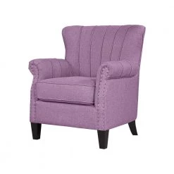 Jeanne Lilac Purple Textured Linen-Like Fabric Arm Chair by Handy Living