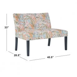 Courteney 40.5 in. Mango Orange Multi-Paisley Fabric 2-Seat Armless Settee by Handy Living -Jennifer Taylor Home Store mango orange multi paisley handy living loveseats a197502 1f 1000