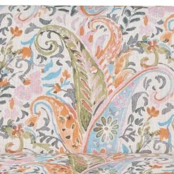 Courteney 40.5 in. Mango Orange Multi-Paisley Fabric 2-Seat Armless Settee by Handy Living -Jennifer Taylor Home Store mango orange multi paisley handy living loveseats a197502 76 1000