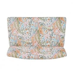 Courteney 40.5 in. Mango Orange Multi-Paisley Fabric 2-Seat Armless Settee by Handy Living -Jennifer Taylor Home Store mango orange multi paisley handy living loveseats a197502 a0 1000