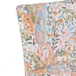 Courteney 40.5 in. Mango Orange Multi-Paisley Fabric 2-Seat Armless Settee by Handy Living -Jennifer Taylor Home Store mango orange multi paisley handy living loveseats a197502 fa 1000