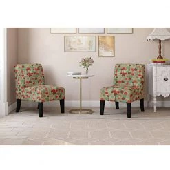 Denis Merlot Red Modern Dewdrop Print Upholstered Armless Chairs (Set of 2) by Handy Living -Jennifer Taylor Home Store merlot red modern dewdrop print handy living accent chairs a162319 31 1000