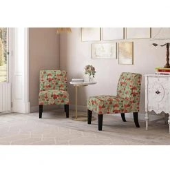 Denis Merlot Red Modern Dewdrop Print Upholstered Armless Chairs (Set of 2) by Handy Living -Jennifer Taylor Home Store merlot red modern dewdrop print handy living accent chairs a162319 c3 1000