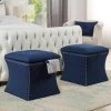 Holly Midnight Blue Storage Ottoman by Jennifer Taylor