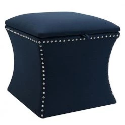 Holly Midnight Blue Storage Ottoman by Jennifer Taylor -Jennifer Taylor Home Store midnight blue polyester jennifer taylor ottomans 2330 878 a0 1000