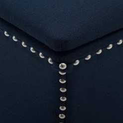 Holly Midnight Blue Storage Ottoman by Jennifer Taylor -Jennifer Taylor Home Store midnight blue polyester jennifer taylor ottomans 2330 878 c3 1000
