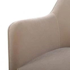 Ivy Mink Beige Performance Velvet Mid-Century Modern Accent Desk Arm Chair by Jennifer Taylor -Jennifer Taylor Home Store mink beige performance velvet jennifer taylor dining chairs hdmva 60300 4f 1000