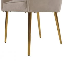 Ivy Mink Beige Performance Velvet Mid-Century Modern Accent Desk Arm Chair by Jennifer Taylor -Jennifer Taylor Home Store mink beige performance velvet jennifer taylor dining chairs hdmva 60300 76 1000