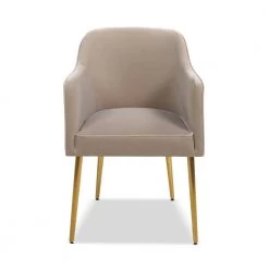 Ivy Mink Beige Performance Velvet Mid-Century Modern Accent Desk Arm Chair by Jennifer Taylor -Jennifer Taylor Home Store mink beige performance velvet jennifer taylor dining chairs hdmva 60300 c3 1000