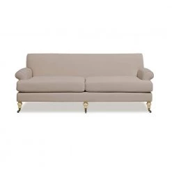 Alana 88 in. W Rolled Arm Performance Velvet Lawson Rectangle Straight 2-Cushion Sofa in Mink Beige by Jennifer Taylor
