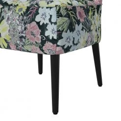 Julianna Modern Floral Printed Fabric Slipper Chair by Handy Living -Jennifer Taylor Home Store multi colored floral on a black background handy living accent chairs a159418 1f 1000
