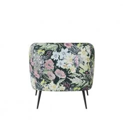 Genoa in Modern Multi Floral on Black Background Button-Tufted Barrel Chair by Handy Living -Jennifer Taylor Home Store multi colored floral on a black background handy living accent chairs a162975 66 1000