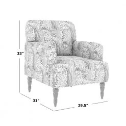 Matrosova Multi-cream Botanical Floral Print Fabric Arm Chair with Solid Wood Dark Espresso Legs by Handy Living 14 Matrosova Multi-cream Botanical Floral Print Fabric Arm Chair with Solid Wood Dark Espresso Legs by Handy Living -Jennifer Taylor Home Store multi cream botanical floral print handy living accent chairs a192514 44 1000
