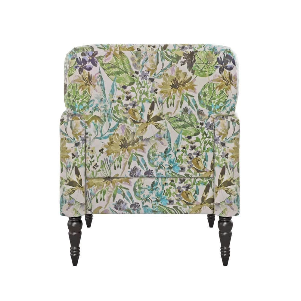 Matrosova Multi-cream Botanical Floral Print Fabric Arm Chair with Solid Wood Dark Espresso Legs by Handy Living 3 Matrosova Multi-cream Botanical Floral Print Fabric Arm Chair with Solid Wood Dark Espresso Legs by Handy Living - Image 3