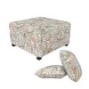 Kahului Button-Tufted Multi-Mango Paisley Square Ottoman with Matching Pillows (Set of 2) by Handy Living