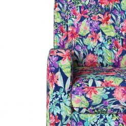 Evie Multi-Navy Botanical Floral Print Swivel Arm Chair by Handy Living -Jennifer Taylor Home Store multi navy botanical floral handy living accent chairs a157629 1f 1000