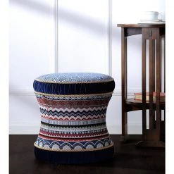 Leona Multicolored Vanity Stool by Jennifer Taylor -Jennifer Taylor Home Store multicolored geometric striped jennifer taylor ottomans 2360 859908818 31 1000