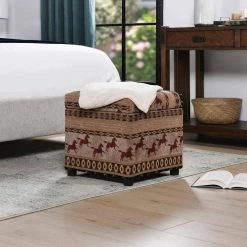 Jacob Storage Cube Ottoman Equestrian by Jennifer Taylor