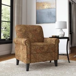 Jean Paisley Multicolored Paisley with Burgundy Arm Chair (No Nail Head Trim) by Handy Living -Jennifer Taylor Home Store multicolored paisley with burgundy background handy living accent chairs b340c pgp46 100 31 1000