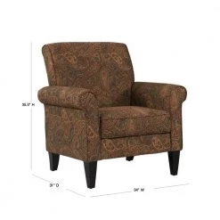 Jean Paisley Multicolored Paisley with Burgundy Arm Chair (No Nail Head Trim) by Handy Living -Jennifer Taylor Home Store multicolored paisley with burgundy background handy living accent chairs b340c pgp46 100 40 1000