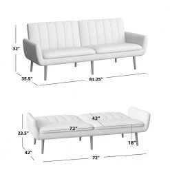 Limbrick 81.25 in. Mustard Yellow Linen-like Fabric 3-Seat Full Size Convert-a-Couch Sofa Bed by Handy Living 18 Limbrick 81.25 in. Mustard Yellow Linen-like Fabric 3-Seat Full Size Convert-a-Couch Sofa Bed by Handy Living -Jennifer Taylor Home Store mustard yellow handy living sofa beds a179607 1d 1000