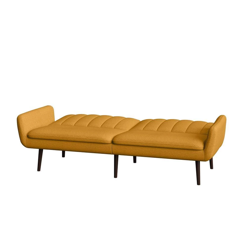Limbrick 81.25 in. Mustard Yellow Linen-like Fabric 3-Seat Full Size Convert-a-Couch Sofa Bed by Handy Living 10 Limbrick 81.25 in. Mustard Yellow Linen-like Fabric 3-Seat Full Size Convert-a-Couch Sofa Bed by Handy Living - Image 10