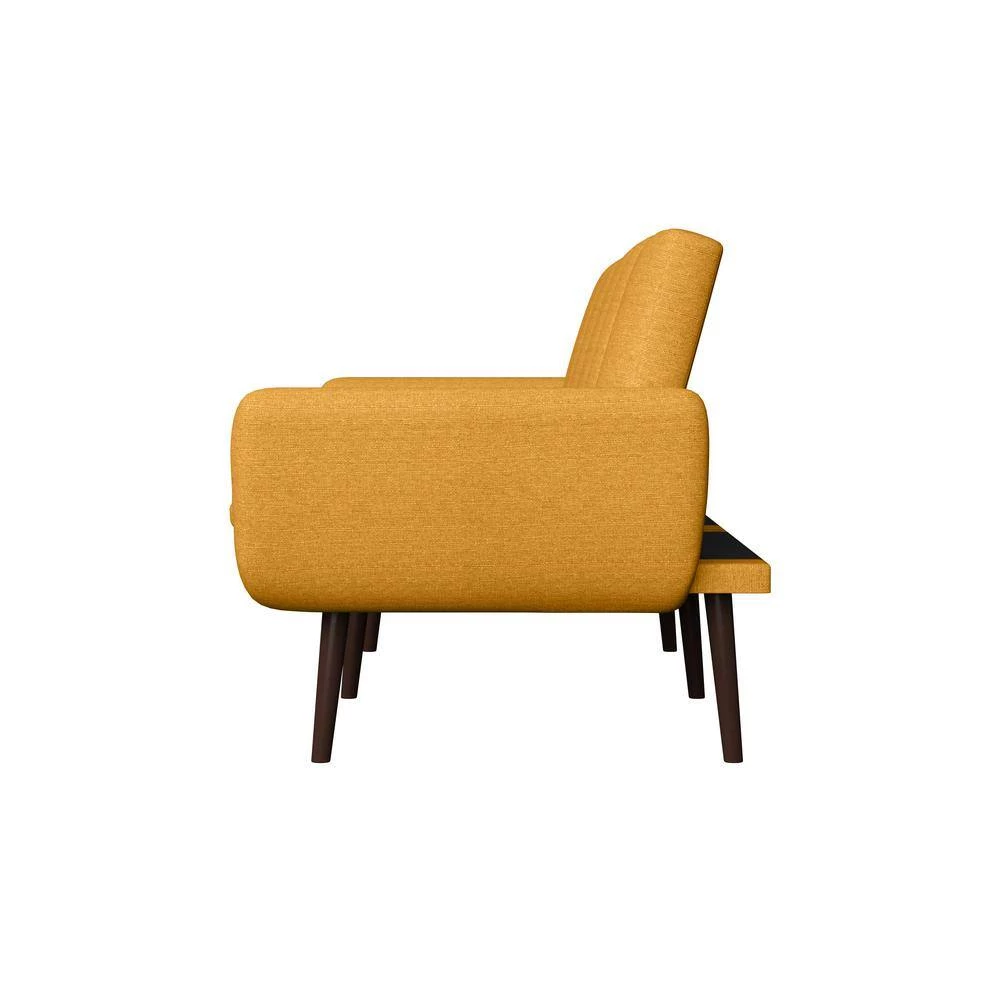 Limbrick 81.25 in. Mustard Yellow Linen-like Fabric 3-Seat Full Size Convert-a-Couch Sofa Bed by Handy Living 3 Limbrick 81.25 in. Mustard Yellow Linen-like Fabric 3-Seat Full Size Convert-a-Couch Sofa Bed by Handy Living - Image 3