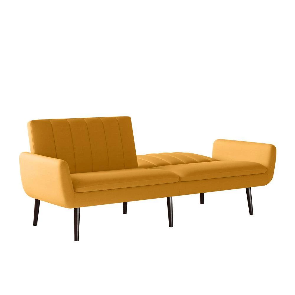 Limbrick 81.25 in. Mustard Yellow Linen-like Fabric 3-Seat Full Size Convert-a-Couch Sofa Bed by Handy Living 9 Limbrick 81.25 in. Mustard Yellow Linen-like Fabric 3-Seat Full Size Convert-a-Couch Sofa Bed by Handy Living - Image 9