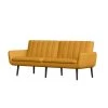 Limbrick 81.25 in. Mustard Yellow Linen-like Fabric 3-Seat Full Size Convert-a-Couch Sofa Bed by Handy Living