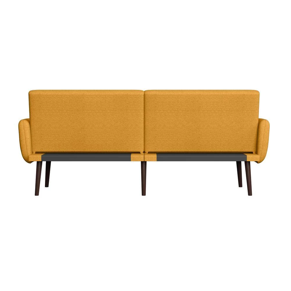 Limbrick 81.25 in. Mustard Yellow Linen-like Fabric 3-Seat Full Size Convert-a-Couch Sofa Bed by Handy Living 6 Limbrick 81.25 in. Mustard Yellow Linen-like Fabric 3-Seat Full Size Convert-a-Couch Sofa Bed by Handy Living - Image 6