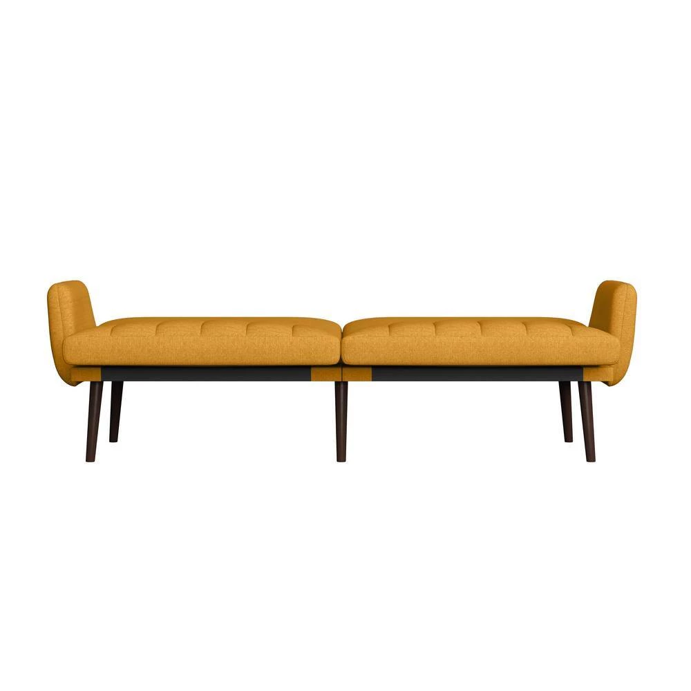 Limbrick 81.25 in. Mustard Yellow Linen-like Fabric 3-Seat Full Size Convert-a-Couch Sofa Bed by Handy Living 7 Limbrick 81.25 in. Mustard Yellow Linen-like Fabric 3-Seat Full Size Convert-a-Couch Sofa Bed by Handy Living - Image 7