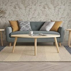 Marcia 46.25 in. W Natural Large Oval Wood Coffee Table by Handy Living -Jennifer Taylor Home Store natural finish handy living coffee tables a149440 31 1000