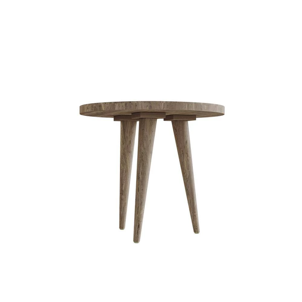 Icaria 17.75 in. W Natural Hand Painted Boho-Inspired Stylized Leaves 19.75 in. H Round Wood End Table by Handy Living 4 Icaria 17.75 in. W Natural Hand Painted Boho-Inspired Stylized Leaves 19.75 in. H Round Wood End Table by Handy Living - Image 4