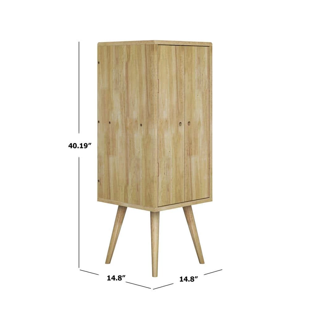 Freemont Natural Mid Century Modern Vertical Wood Chest with Doors by Handy Living 6 Freemont Natural Mid Century Modern Vertical Wood Chest with Doors by Handy Living - Image 6