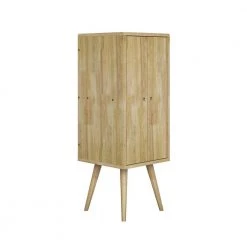 Freemont Natural Mid Century Modern Vertical Wood Chest with Doors by Handy Living