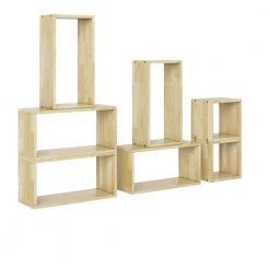 Freemont Natural Modern 7-Block Wood Shelving Set by Handy Living 8 Freemont Natural Modern 7-Block Wood Shelving Set by Handy Living -Jennifer Taylor Home Store natural handy living bookcases bookshelves a156424 4f 1000