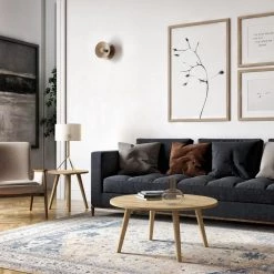 Ballast 36 in. Natural Medium Round Wood Coffee Table by Handy Living -Jennifer Taylor Home Store natural handy living coffee tables a142502 31 1000