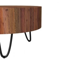 Noleta 32 in. W Natural 18 in. H Round Old Reclaimed Wood Cocktail Table with Black Iron Hairpin Legs by Handy Living -Jennifer Taylor Home Store natural handy living coffee tables a186568 44 1000