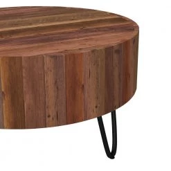 Noleta 32 in. W Natural 18 in. H Round Old Reclaimed Wood Cocktail Table with Black Iron Hairpin Legs by Handy Living -Jennifer Taylor Home Store natural handy living coffee tables a186568 fa 1000
