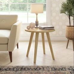 Marcia Natural Round Wood End Tables (Set of 2) by Handy Living 17 Marcia Natural Round Wood End Tables (Set of 2) by Handy Living -Jennifer Taylor Home Store natural handy living end side tables a142533 31 1000