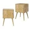Freemont Square Wood Chest-style End Tables with Door in Natural (Set of 2) by Handy Living