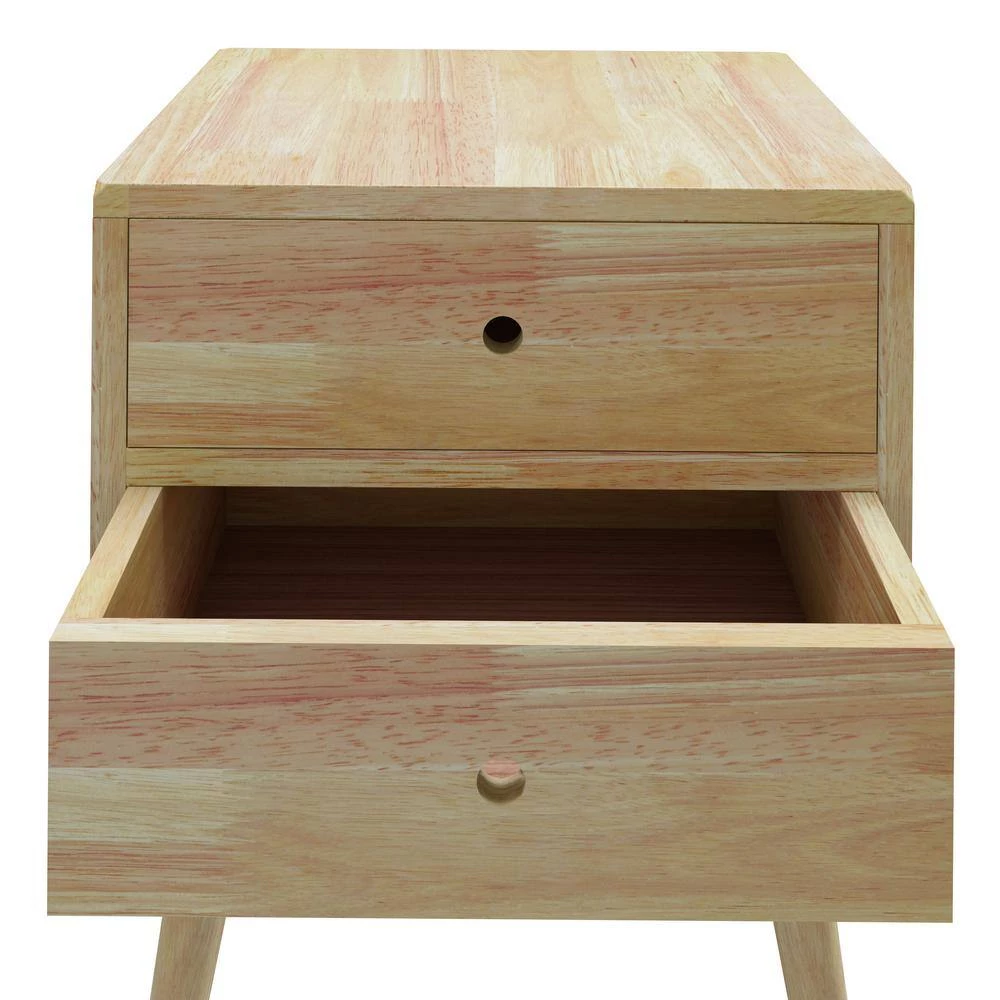 Freemont 17.72 in. Solid Wood End Tables with Drawers in Natural (Set of 2) by Handy Living 4 Freemont 17.72 in. Solid Wood End Tables with Drawers in Natural (Set of 2) by Handy Living - Image 4
