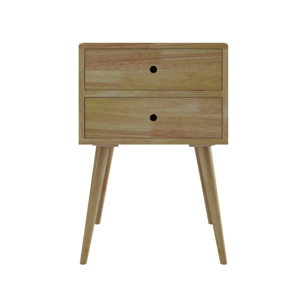 Freemont 17.72 in. Solid Wood End Tables with Drawers in Natural (Set of 2) by Handy Living 5 Freemont 17.72 in. Solid Wood End Tables with Drawers in Natural (Set of 2) by Handy Living - Image 5