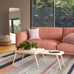 Freemont 48 in. Natural Large Rectangle Wood Coffee Table with Nesting Tables by Handy Living -Jennifer Taylor Home Store natural handy living nesting tables a149068 31 1000